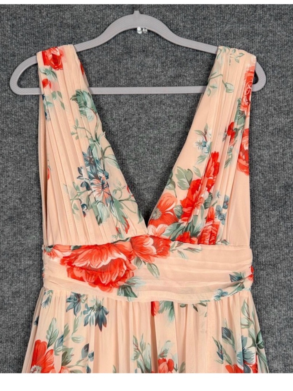 Lulu's Floral Maxi Dress - Pink and Green - Picture 5 of 15